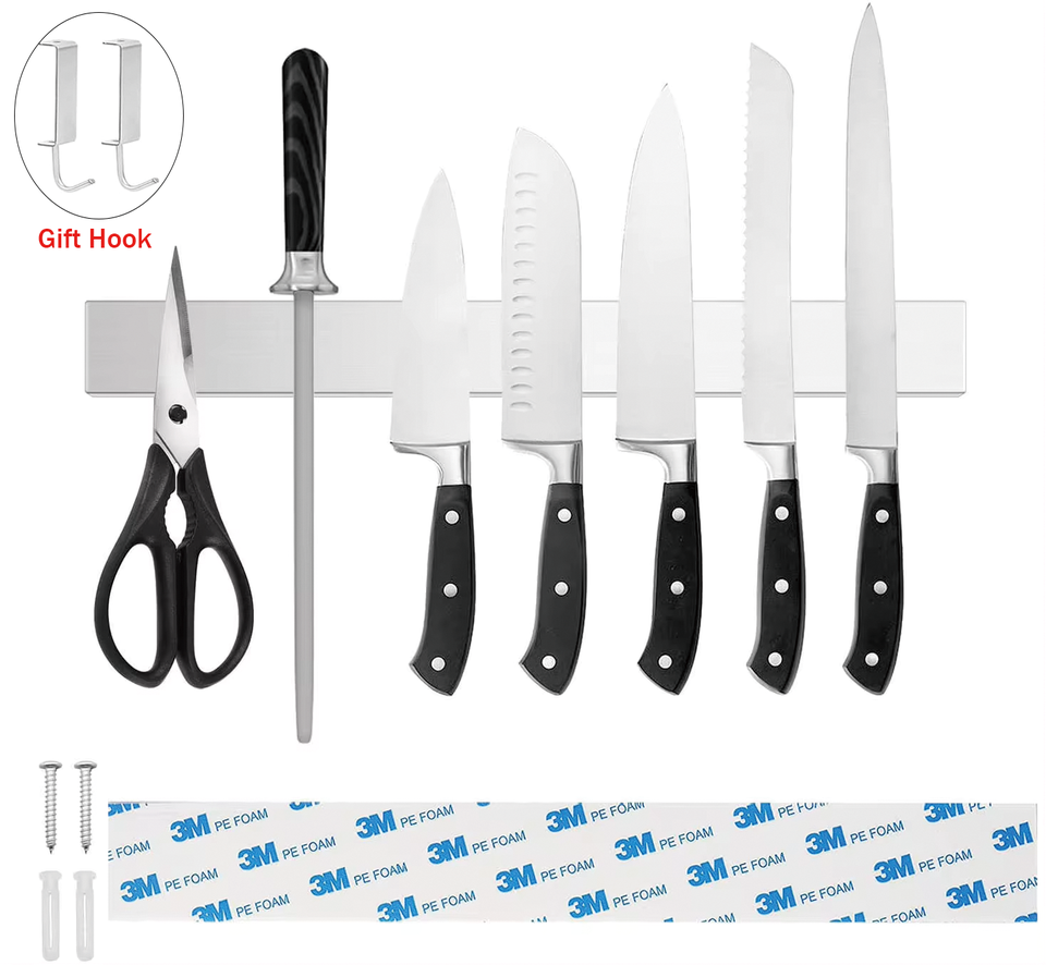 40CM 50CM Stainless Steel Knife Stand Magnetic Knife Holder Wall Block Storage Rack for Knives Kitchen Accessories Organizer