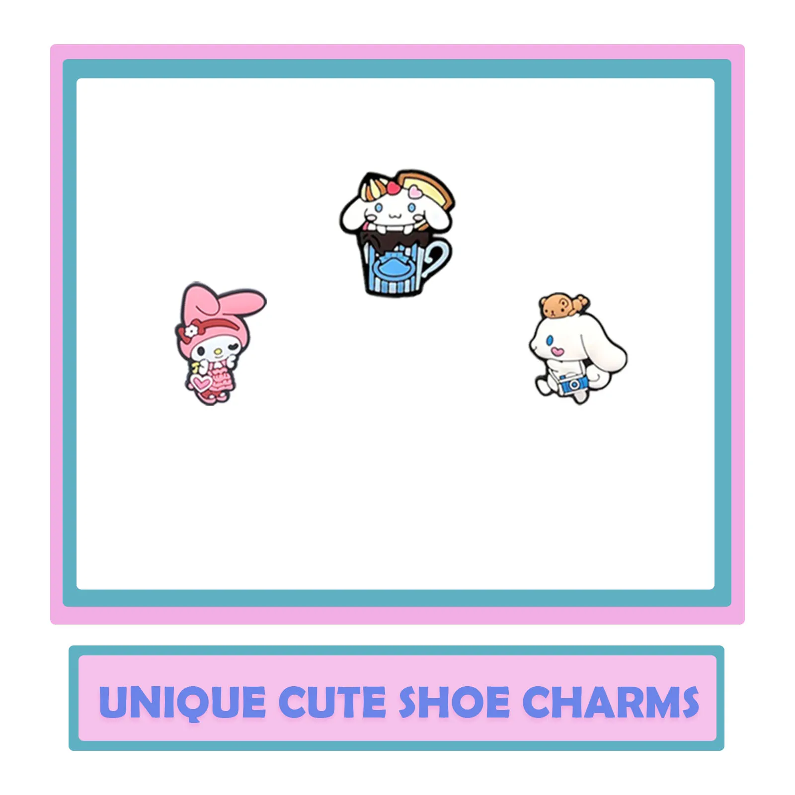 랜덤 10-100개 산리오 키티 쿠로미 시리즈 샌들용 슈참, PVC 신발 DIY 장식 액세서리 크리스마스 선물