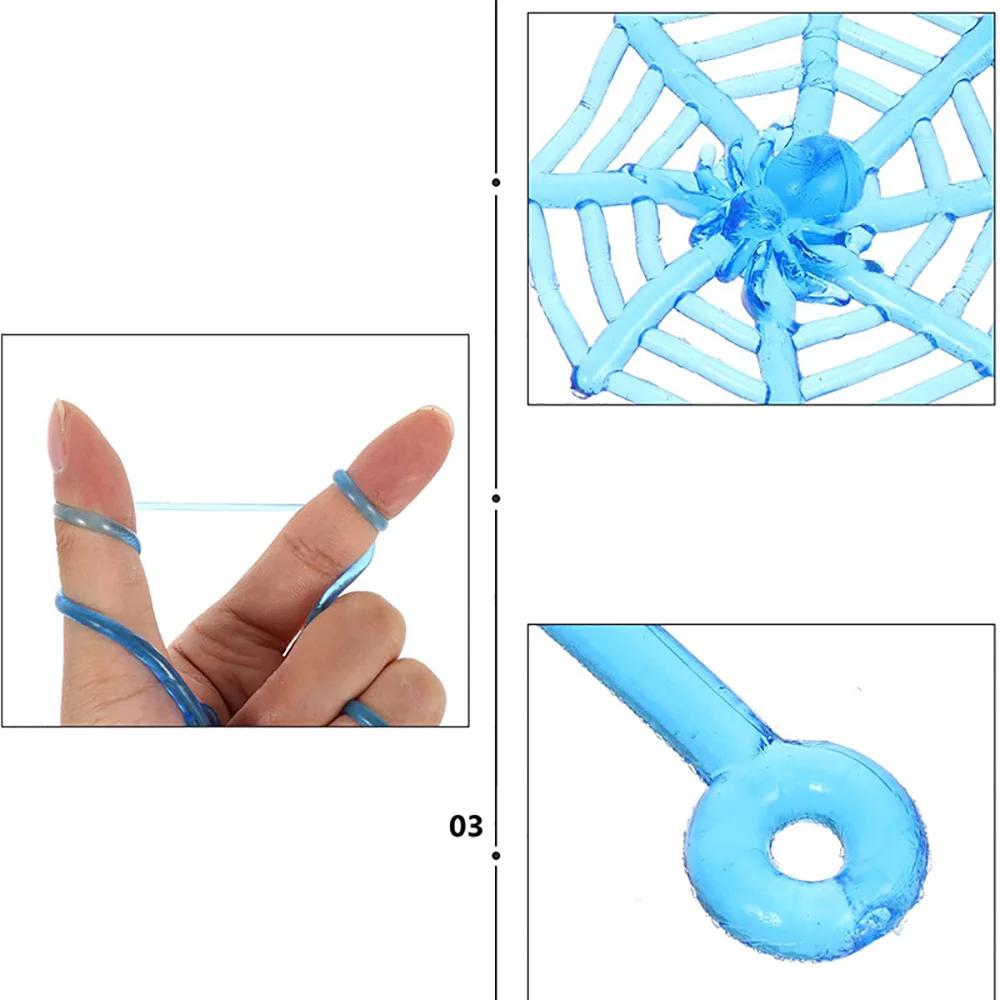12pcs Fun Stretchable Sticky Spider Web Halloween Wall Climbing Small Toys Great for Kids Birthday Party Favors Prizes Gift
