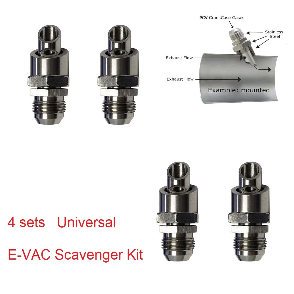 Automotive Exhaust Vacuum Kit Catch Can Vent EVAC Scavenger Kit T304 SS EVAC fitting MOTORS