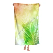 

Large Palm Leaf 3D Printing Beach Towel Travel Sports Absorbent Towel Children Swimming Bathing Custom Bath Towel gift