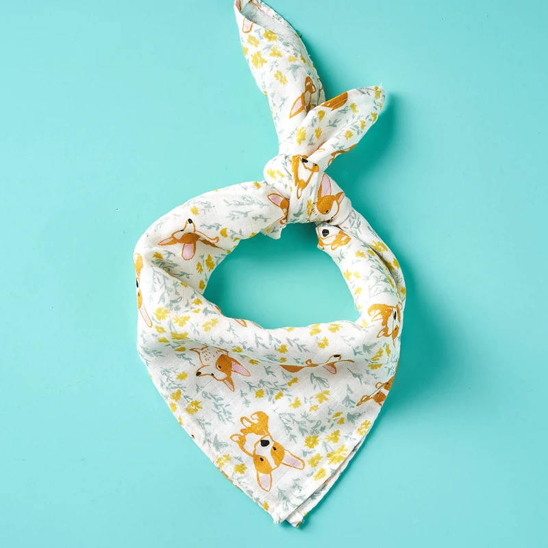 HappyFlute 5PCS Combined Print Super Soft Muslin Swaddle Feeding Burp Cloth Newborn Soft Bamboo Cotton Baby Face&Hand Wash Wipe 6