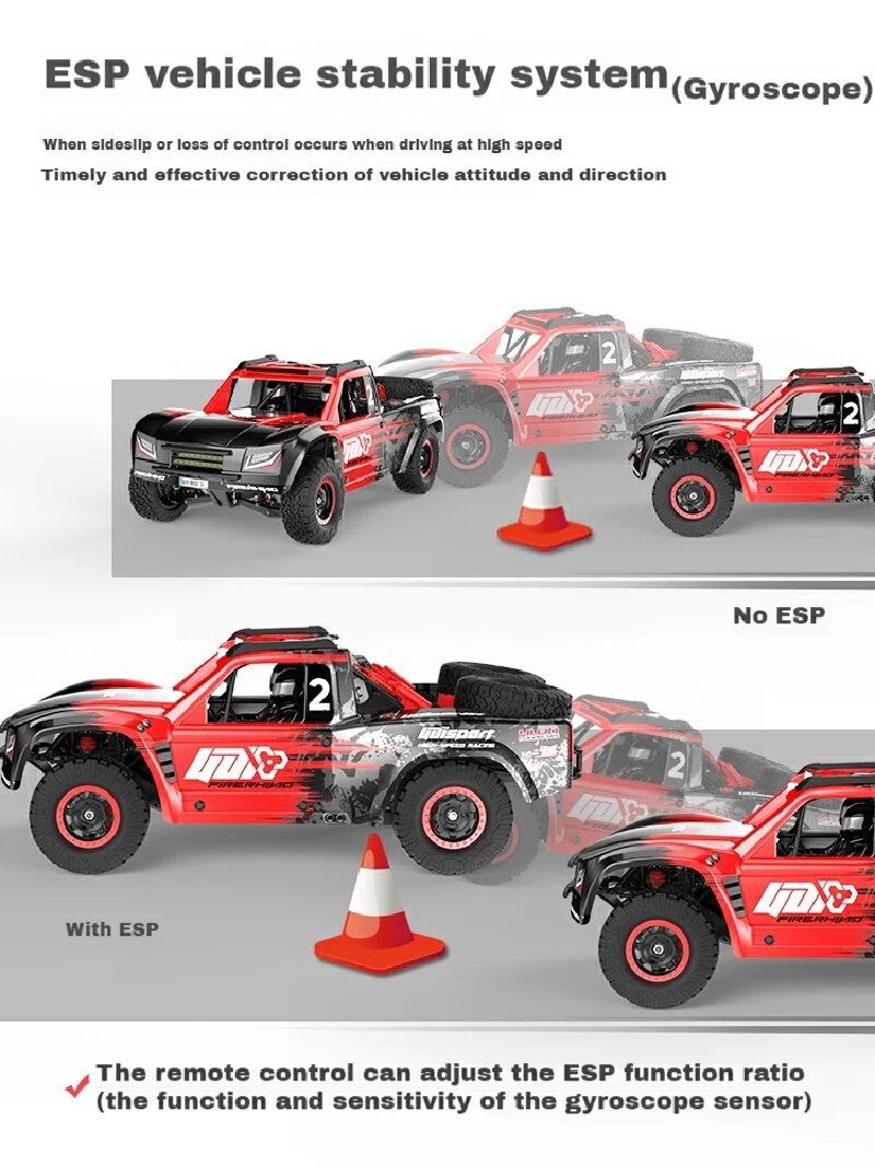 UD RC cars UD1002SE brushless 1:10 2.4G all terrain desert off-road truck splash proof rear wheel drive off-road RC model toy 4