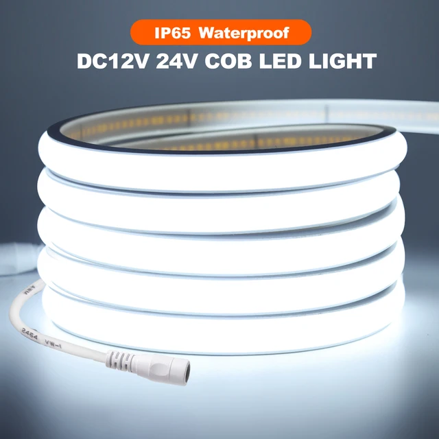 12V 24V 320Leds/M COB Neon Strip Waterproof 3000K 4000K 6000K Home Decor High Brighter Flexible Ribbon Rope LED Light 0.5M-20M