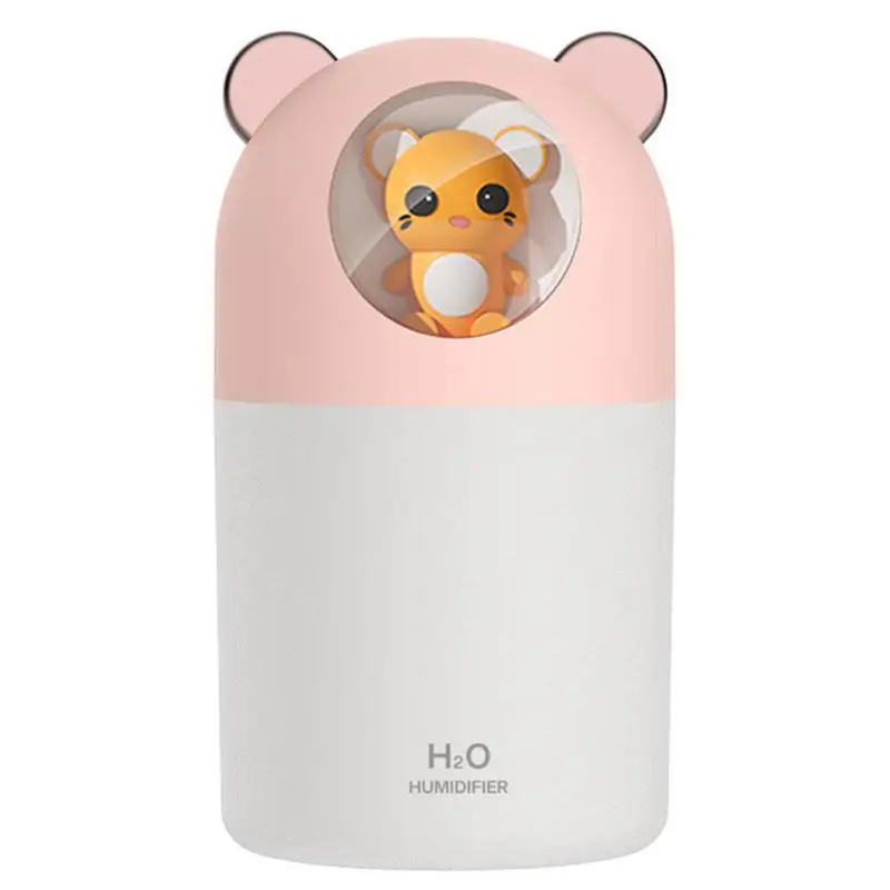 

Cute Pet Humidifier Mini Animal Humidifiers With Night Light Auto Shut-Off Humidifier For Bedroom Home Office 300ml Water Tank
