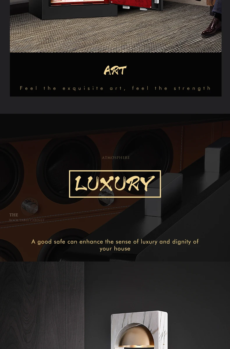 Saae1a22b72114de784602bdb54cf5934E High quality watch winder safe box electronic fingerprint lock custom interior jewelry safe box