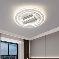 Ventilateur de plafond sans pales invisible, lumière LED, télécommande intelligente, pour chambre à coucher, salon, lumière intérieure 3