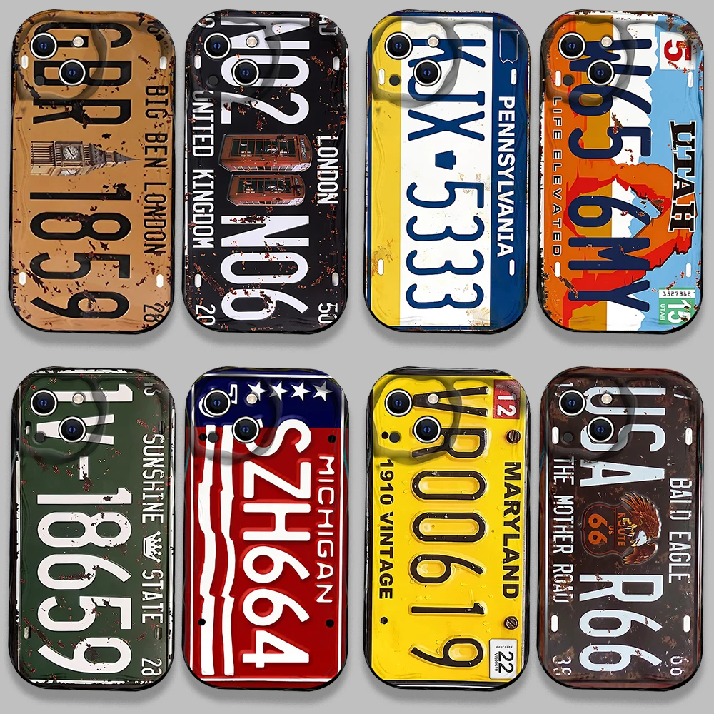 Vintage License Plate Design Phone Case - 3D Wave Soft TPU Back Cover