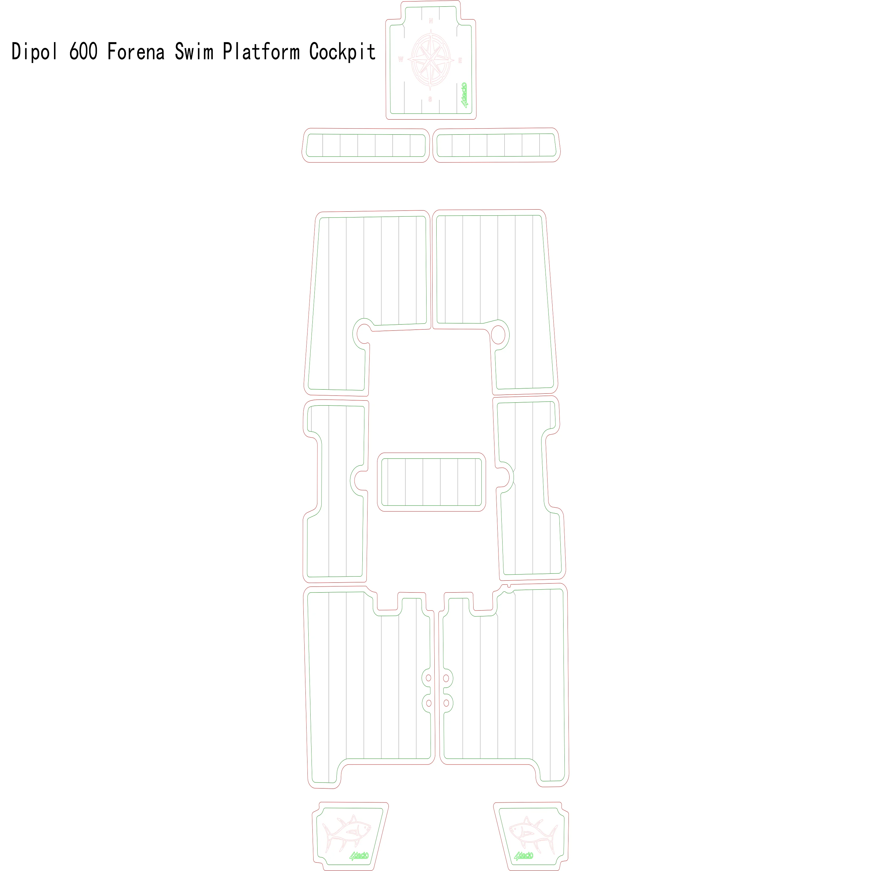 

Dipol 600 Foreña Swim Platform Cockpit Boat EVA Faux Teak Deck Floor Pad