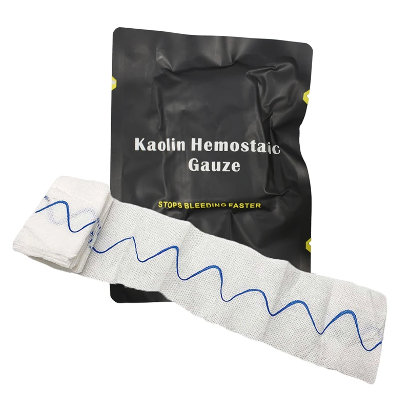 

Hemostatic Kaolin Gauze Combat Emergency Trauma Z-Fold Soluble For Ifak Tactical Military First Aid Kit Medical Wound Dressing