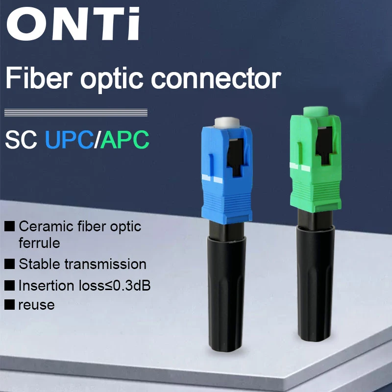 best price sc apc upc single mode fiber optic fast connector sc quick connector ftth tool cold connection optical adapter ONTi SC Optic Fiber Fast Connector UPC/APC Embedded Fiber Optic Connector Quick Connector Cold FTTH SC Single Mode Adapter