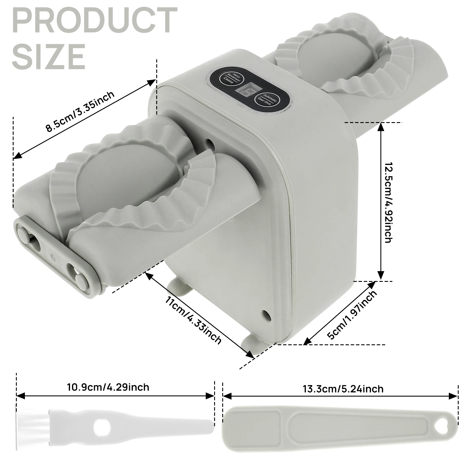 Electric Dumpling Maker Double Head Dumpling Maker Press Automatic Machine with Spoon Brush Rechargeable