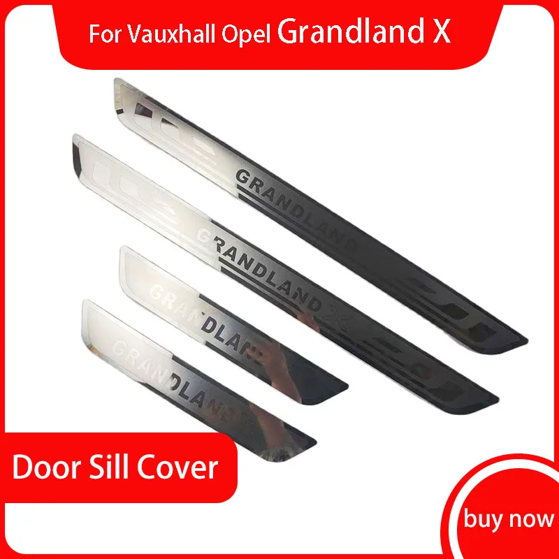 

Стайлинг автомобиля из нержавеющей стали, углеродное волокно, защитная Накладка на порог автомобильной двери для Vauxhall, Opel, Grandland X