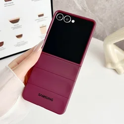 Ultra - Durable Hard Shell Folding Phone Case with Anti - Fall Protection for Samsung Galaxy Z Flip Series (Wine Red)