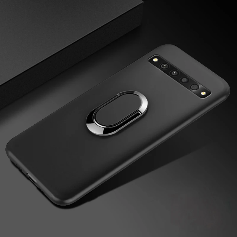 Case for TCL 10 Plus T782H 6.47 Inch Red Blue Black Classic Finger Ring 360 Degree Rotation Soft Silicone Cover for TCL 10 Plus 4