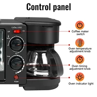 Machine à petit-déjeuner multifonctionnelle électrique 3 en 1 pour la maison, machine à sandwich, cafetière multifonction, four à pain, pizza, poêle à frire 3