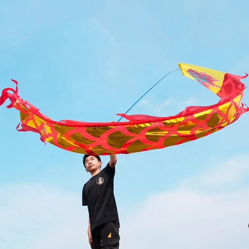 

3/5 Meters Chinese Fitness Dragon Dance Set With Stick Pole Rod School Performance Accessories Funny Practise Outdoor