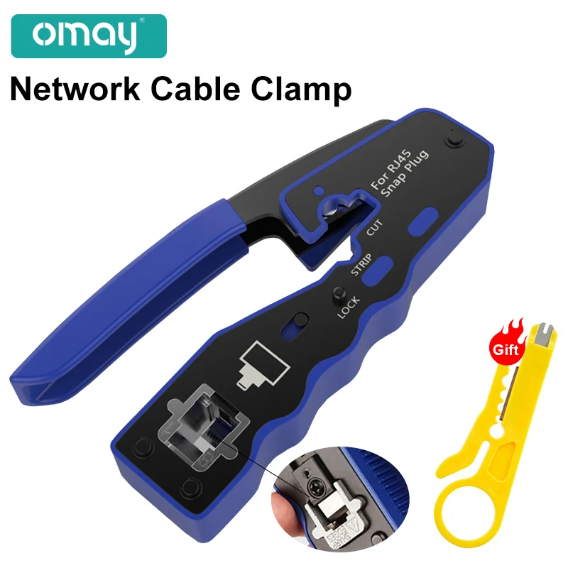 RJ45 Crimper Network Tools Cable Stripper Throughhole