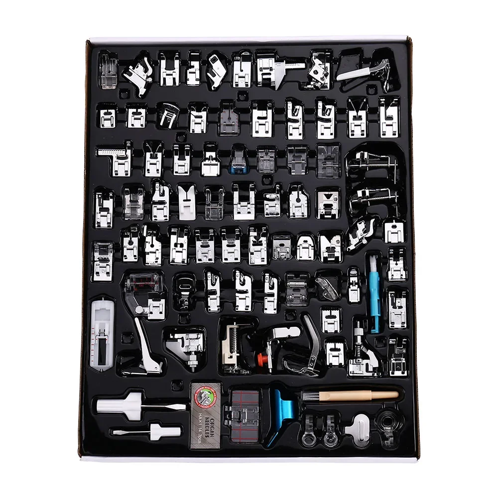 Sewing Supplies Sewing Machine Presser Foot 11-82pcs/Set Press For Brother Singer Kit Braiding Blind Stitch OverLock Zipper Ruler Parts