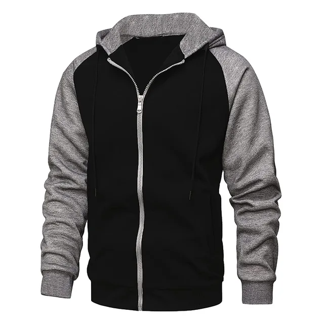 Felpe casual con cappuccio manica lunga uomo autunno inverno felpe patchwork capispalla impiombati tasche sportive cardigan con cerniera 6