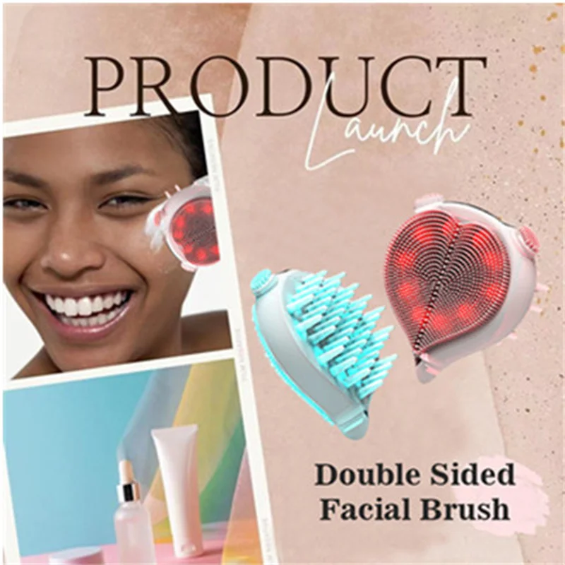 

New Type Phototherapy Hair Comb Facial Blackhead Removal Cleaning Brush Shampoo Brush Skin Care Red Light Therapy Beauty Device