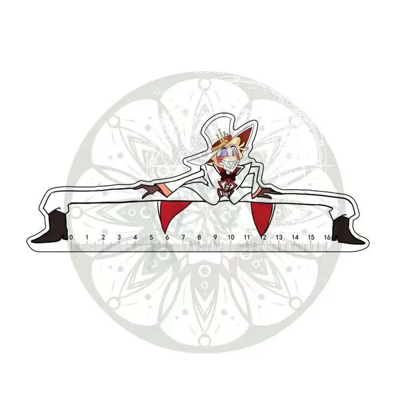 16cm 아크릴 자, 하즈빈 호텔 애니메이션 학생 시험 학습 사무용품 루시퍼 허스크 복스 알라스토르 어린이 선물