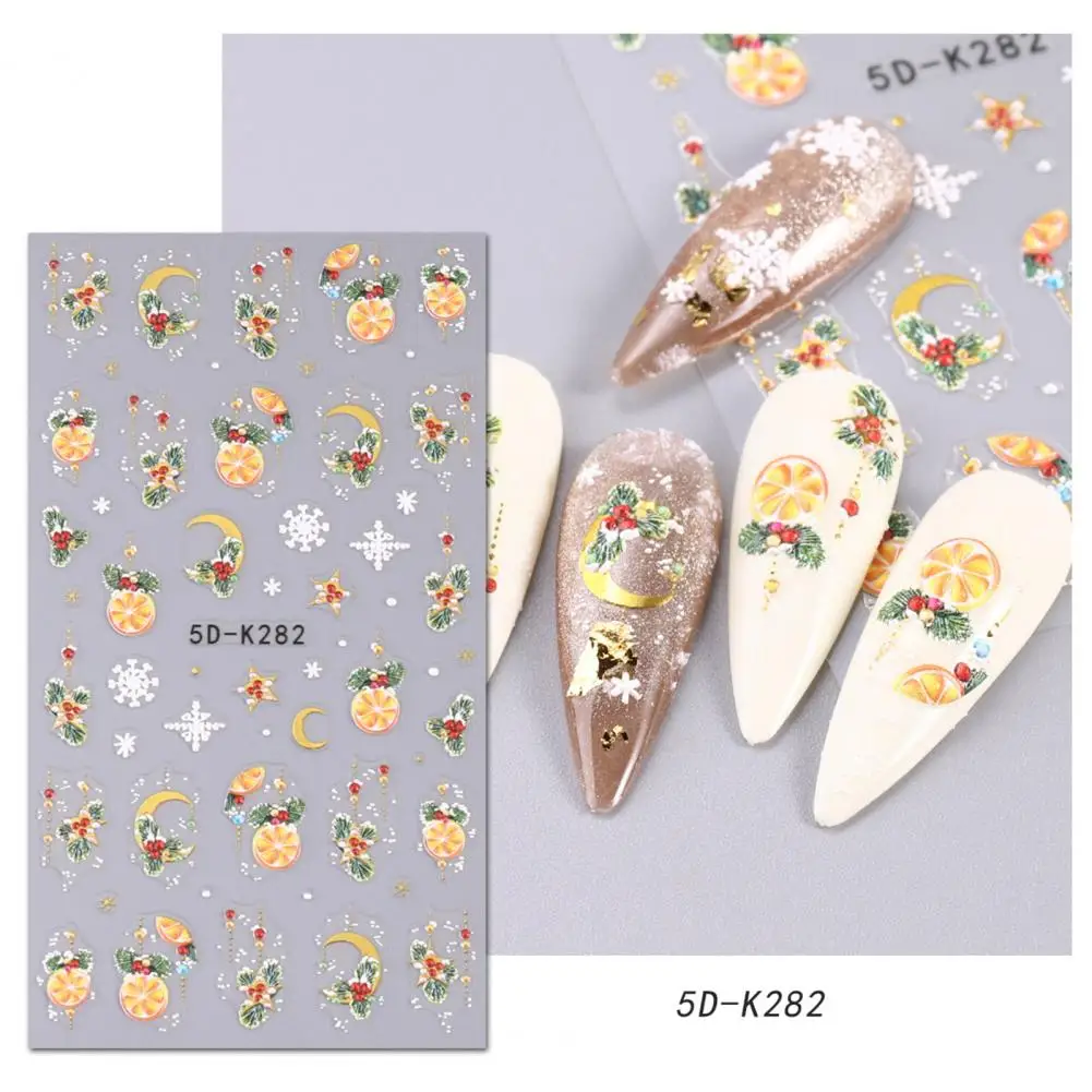 

Christmas Manicure Stickers Festive Snowflake Bear Lantern 5d Glitter Christmas Nail Stickers for Engraved Winter Xmas Nails
