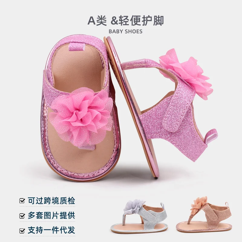 Baby Shoes Summer Sandal Cute Flower Anti-slip Sole Newborn Toddler Prewalking Practice Shoes High Quality 2024 Fashion BHX3207 6