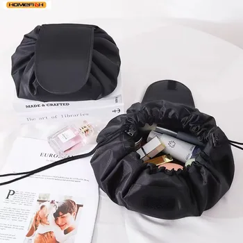 Borsa Cosmetica da Donna con Coulisse, Organizer da Viaggio per Trucchi, Pochette Portatile Impermeabile per Bellezza e Toilette