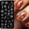 Flowers Design Mould Gel Stamping Plate Charm Embossed Nail stencil Varnish For Stamping DIY Templates Tools Manicure Products 2