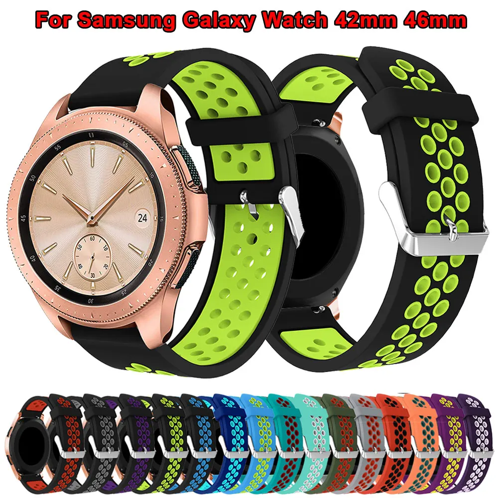 

Silicone Watchband For Samsung Galaxy Watch 42mm 46mm Wrist Strap SmartWatch Soft Band Breathable Bracelet Accessories
