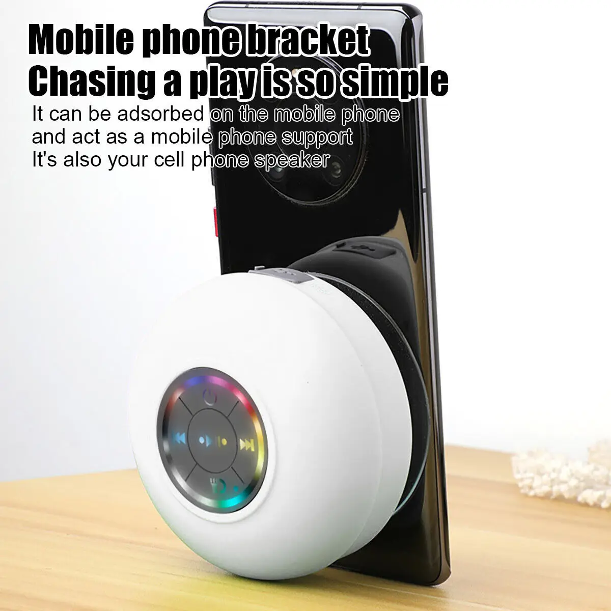 Portable Wireless Bluetooth Speaker Waterproof Suction For Shower Bathroom Black 3 - 5 Days Free Delivery Only UK