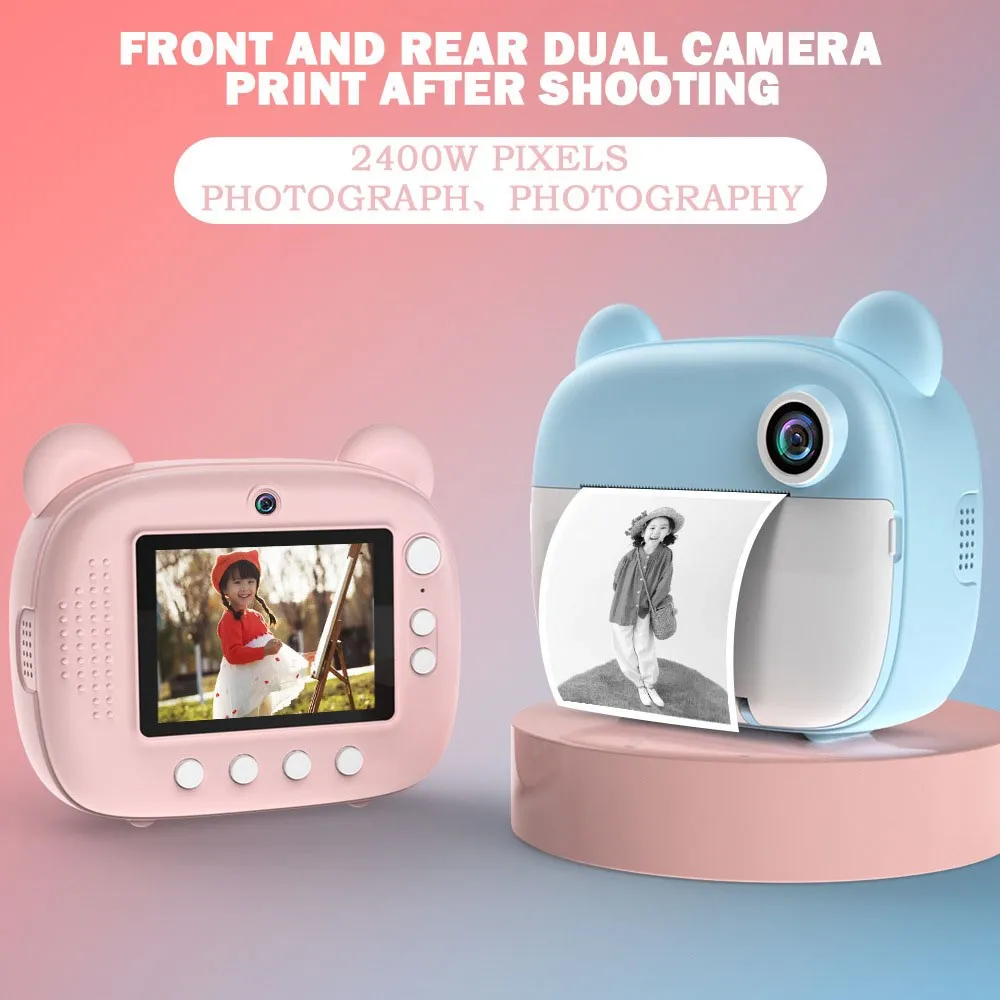 Children's Instant Print Camera With Thermal Printer Kid Digital Photo