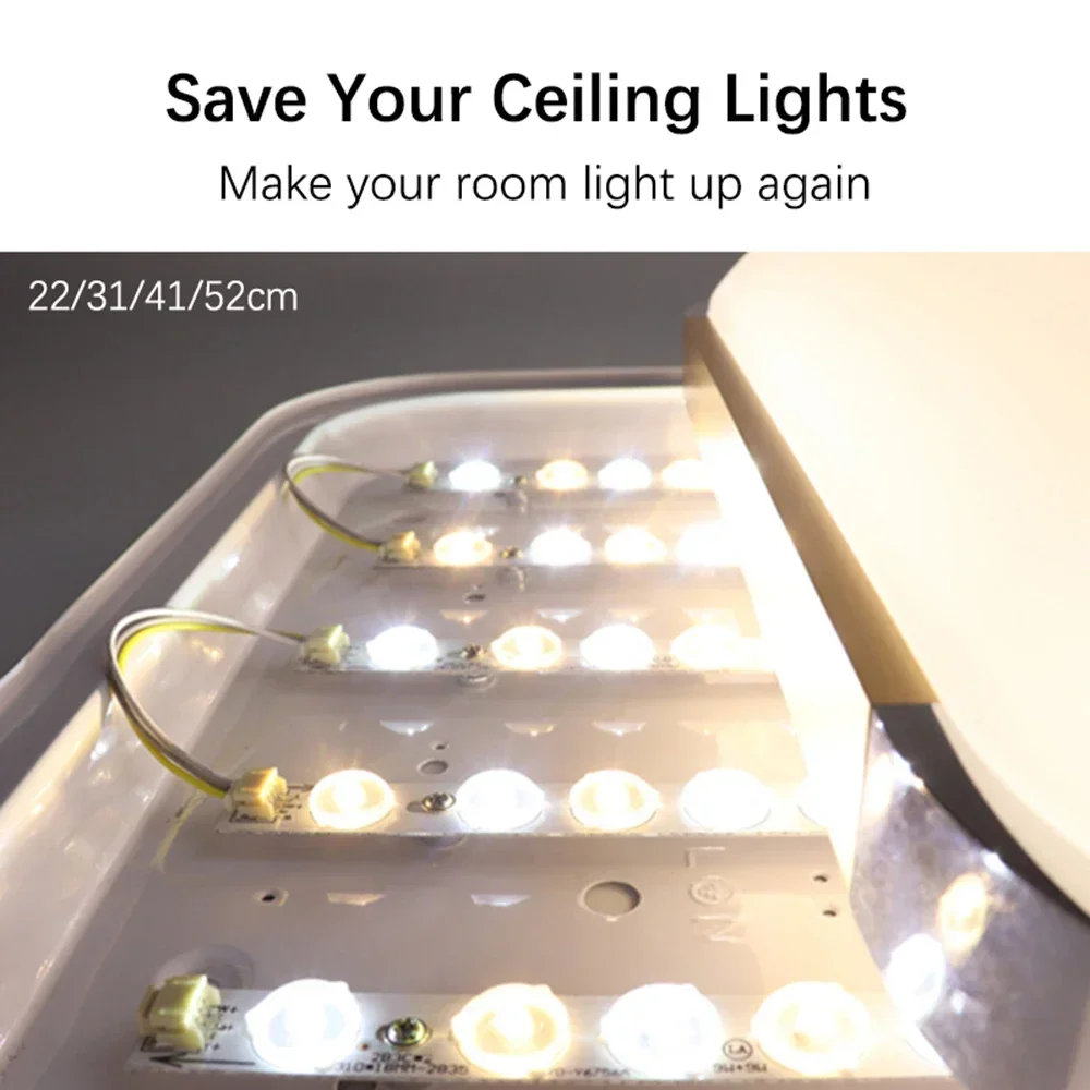 Led Ceiling Light Module 220V Replacement Led Light Bar Module Lamp Board 22/31/41/52cm Strip Source For Living Room Lamp