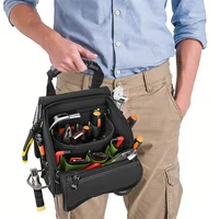 JAKAH pochette à outils pour électriciens professionnels, 21 poches, poignée ergonomique en caoutchouc, bandoulière rembourrée noir vert JK-208 1