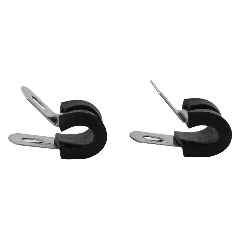 

12x 5mm Wiring Hose Clamp Rubber Lined P Clips Pipe Cable Mounting Fix Fasteners Hardware Electrical Fittings Cable Organization