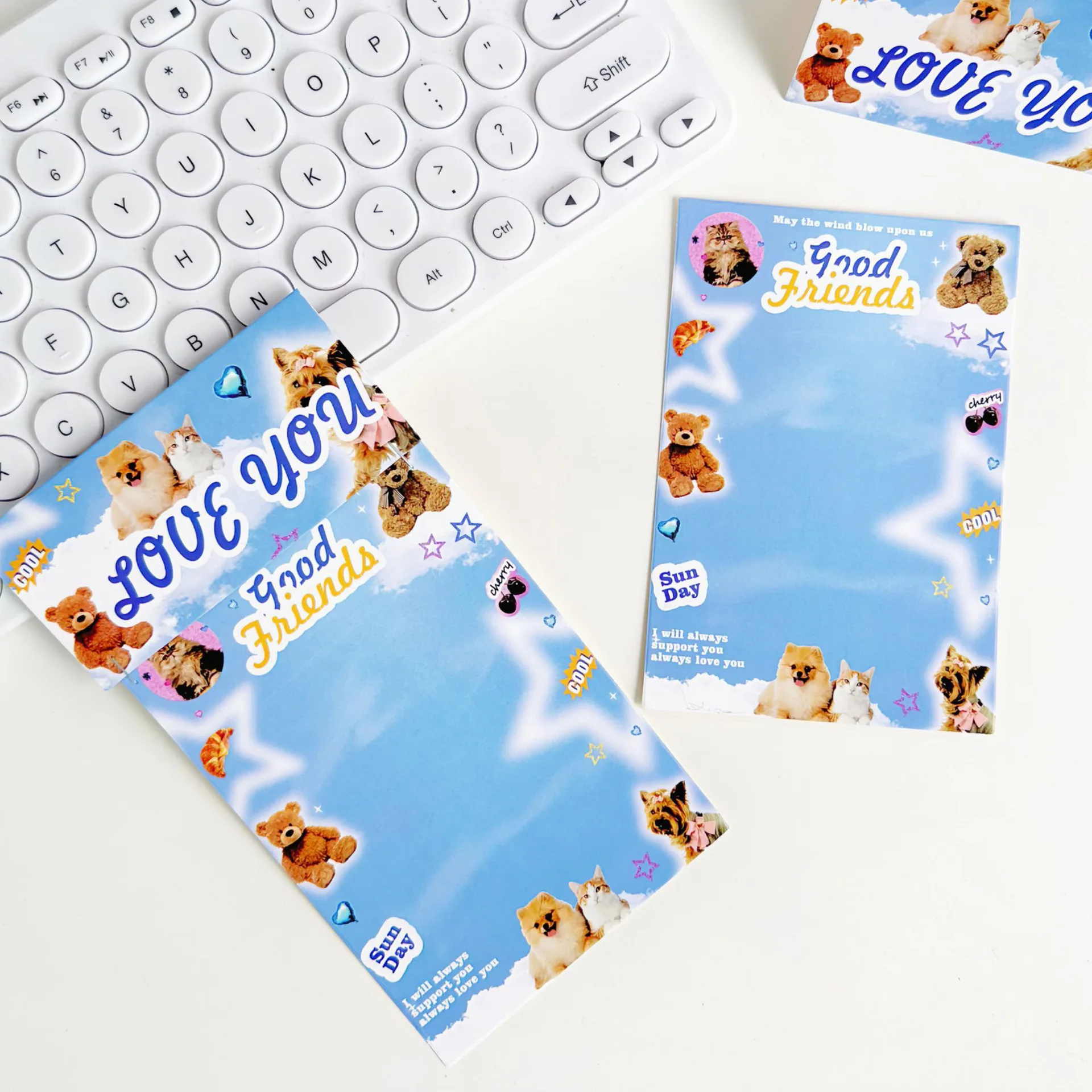 10pcs Cute Paper Card DIY Card Protective Packaging Photo Cardboard Packaging Gift Decor Card Head Paper Card Back Art Supplies 4