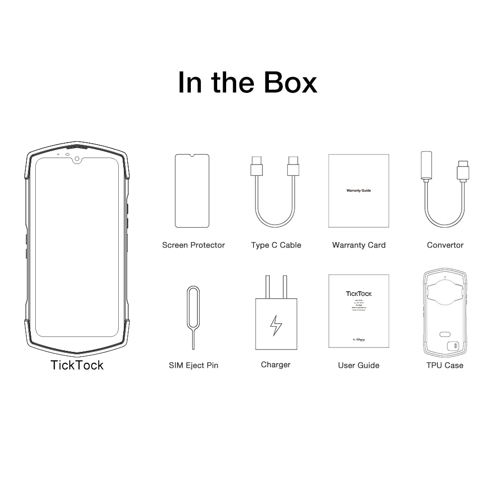 Unihertz TickTock 5G Rugged Smartphone 6.5 Inch Dual Screen IP68 6GB RAM+256GB ROM Fingerprint Mobile Phone 6000mAh 48MP Android