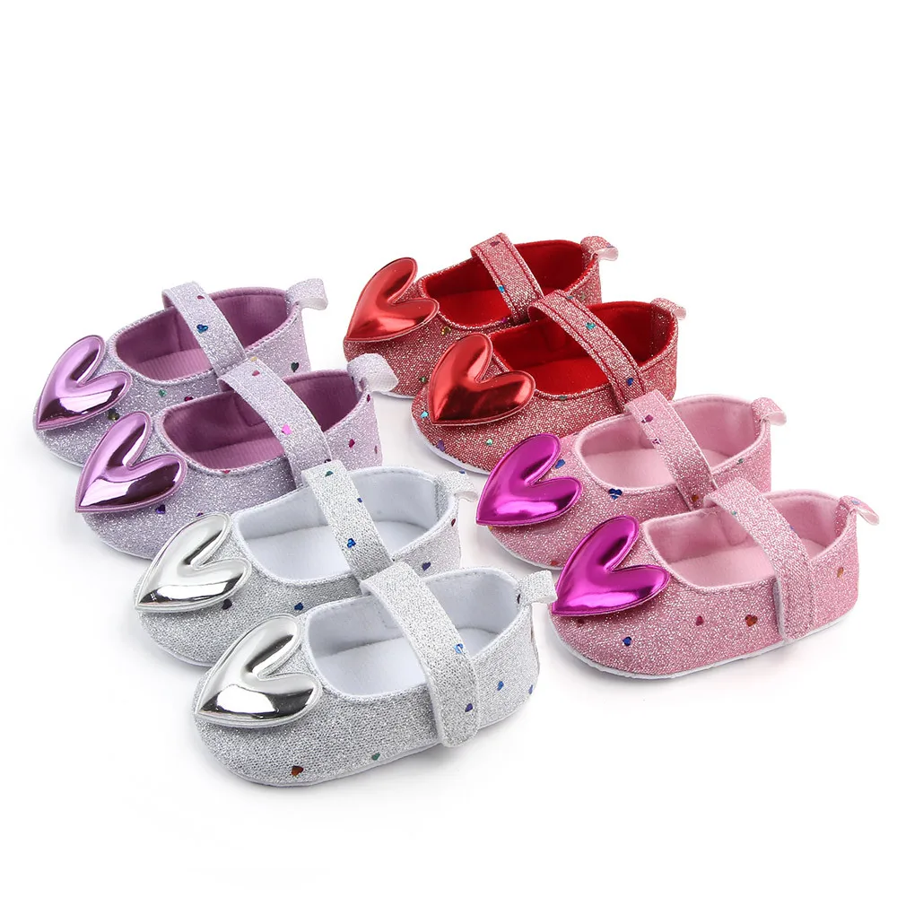 Baby Shoes Girls Indoor Soft Soled Heart Shaped Princess Shoes Baby