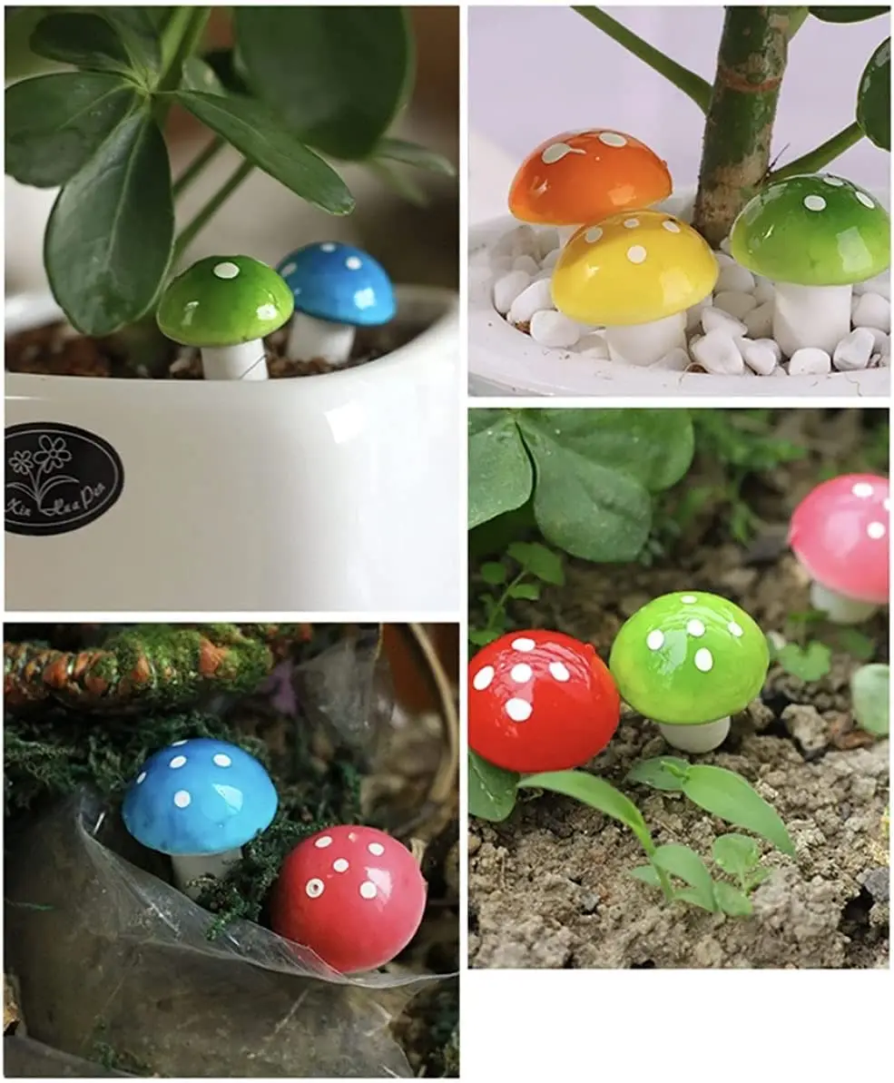 Description Picture 2 of item50Pcs Artificial Mini Mushroom Colorful Tiny Mushroom Garden Decor Foam Mushroom for Home Party Festivals DIY Craft Decor