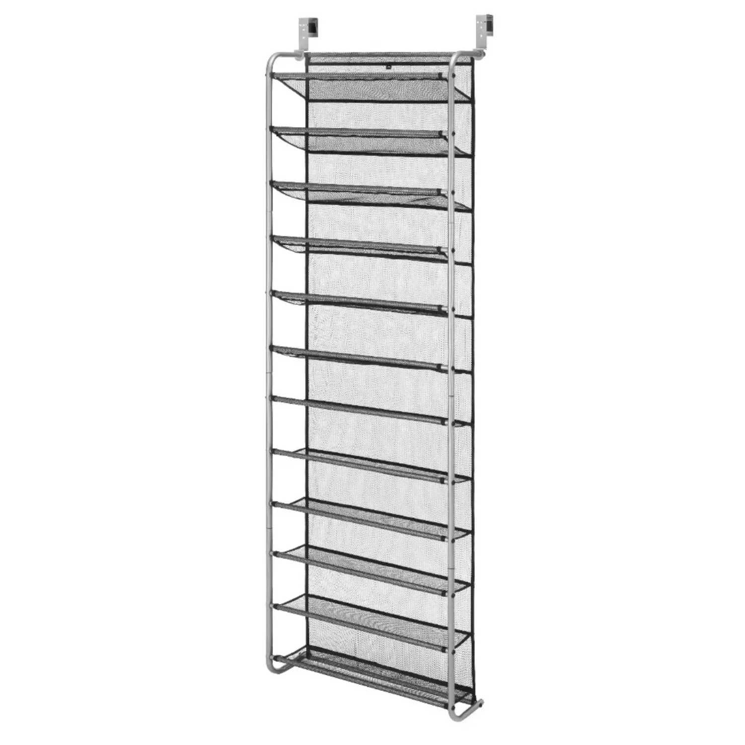 

Mainstays 12 Tier Over The Door Shoe Rack Metal Gray