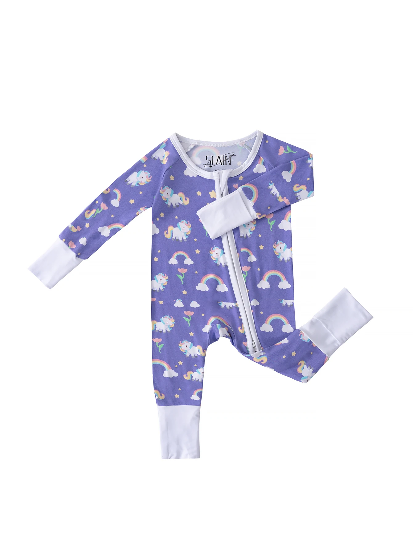 All-Season Baby Romper Bamboo Fibre Fabric Zip Fastening Newborn Clothing 0-24 Months 4