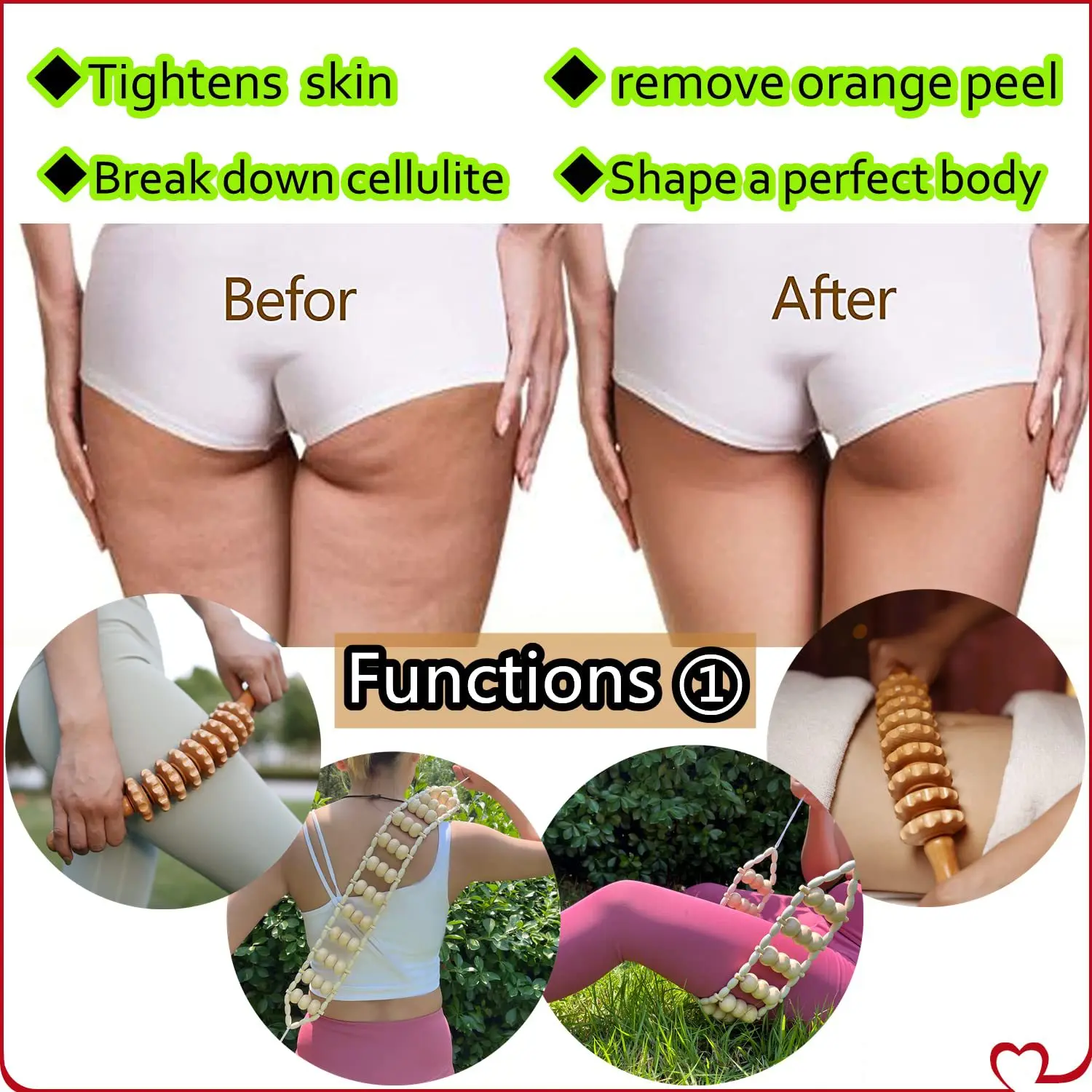 Holz Massage Set Zur Schmerztherapie Und Gegen Cellulite Am Körper_voghion.com