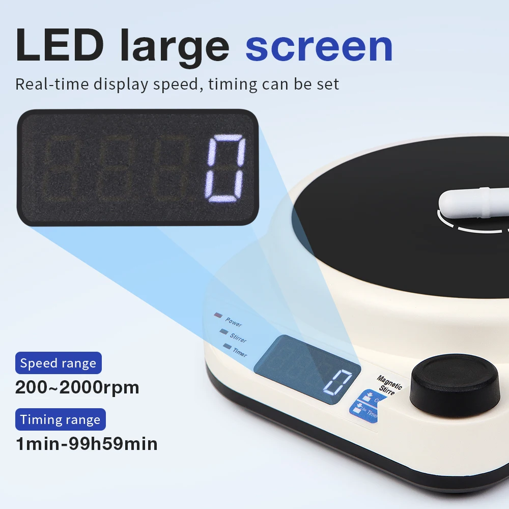 Magnetic Mixer 2000RPM Mini Electric Magnetic Stirrer