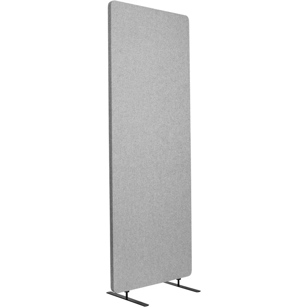 ReFocus Freestanding Noise Reducing Acoustic Room Wall Divider Office Partition (Cool Gray, 23.6" x 66", Stand-Alone Panel)