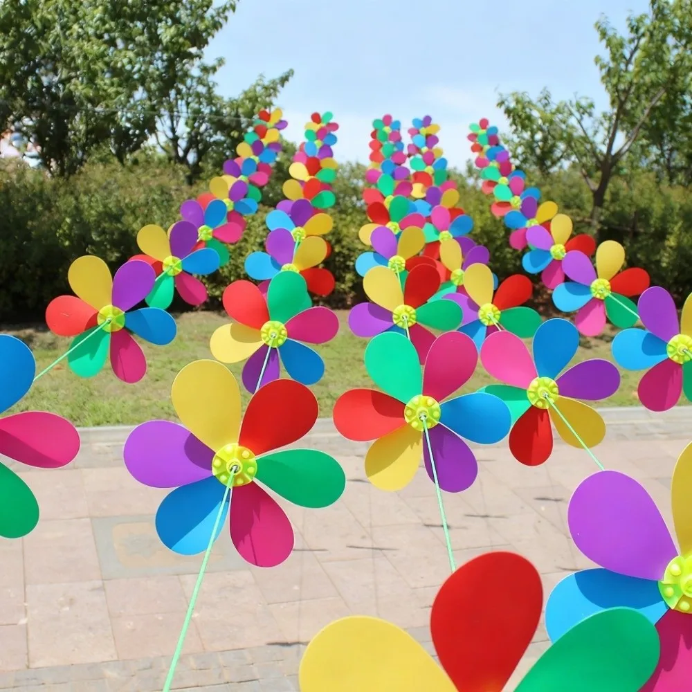 Ornamental 10m Windmill String Rainbow Color Hanging Rope Wind Spinner Whirligig Decor Plastic Wind Rotator Garden