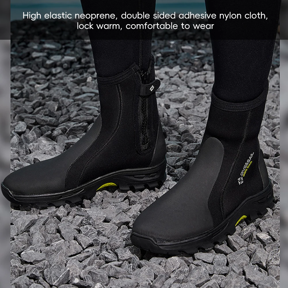 1Pair 5MM Outdoor Hard Sole Hiking Shoes Anti Slip Surfing Diving Boots Wear-resistant High Top Wading Shoes for Snorkeling
