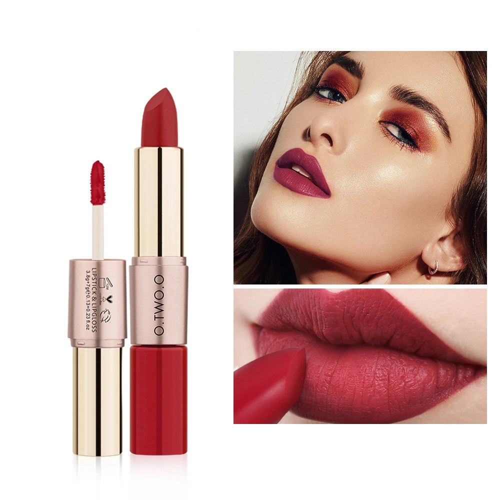 

Sdotter 2 In 1 Matte Lipstick Lips Makeup Cosmetics Waterproof Batom Mate Lip Gloss Rouge 12 Colors Choose карандаш для губ