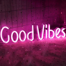 

LED Good Vibes Letter Neon Word Sign Neon Letters Light Art Decorative Lights Wall Decor for Kids Baby Christmas Wedding Party