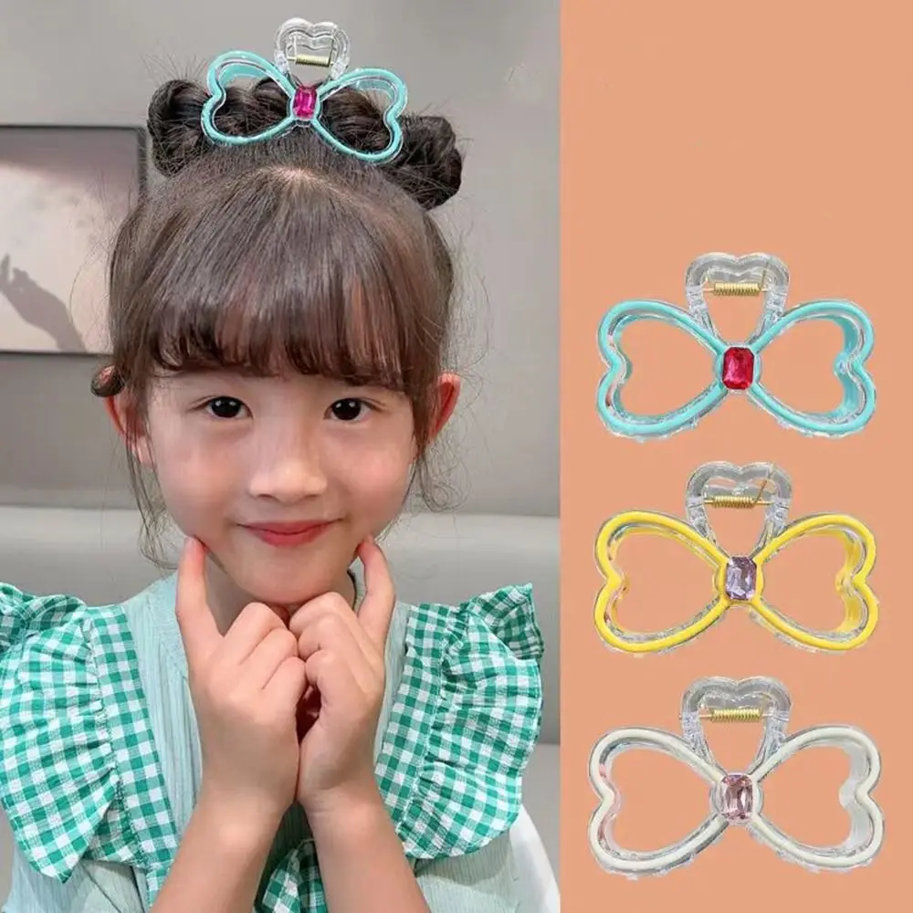 

Аксессуары для волос с геометрическим полым бантом, аксессуары для волос, эстетичный пластиковый держатель для конского хвоста с бриллиантами для девочек
